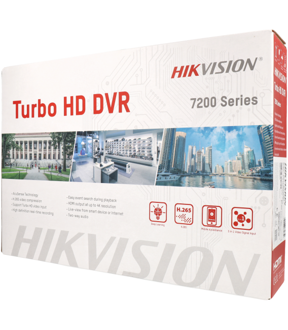 Registratore 5 en 1 (hd-cvi, hd-tvi, ahd, analógico y ip) HIKVISION PRO per 4 canali e 8 mpx di risoluzione massima