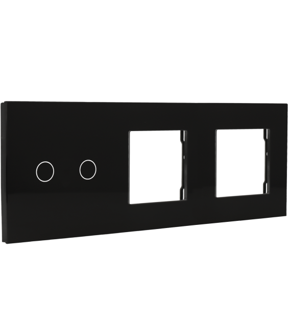 Panel de interruptor con 2 botones y marco para 2 dispositivos 