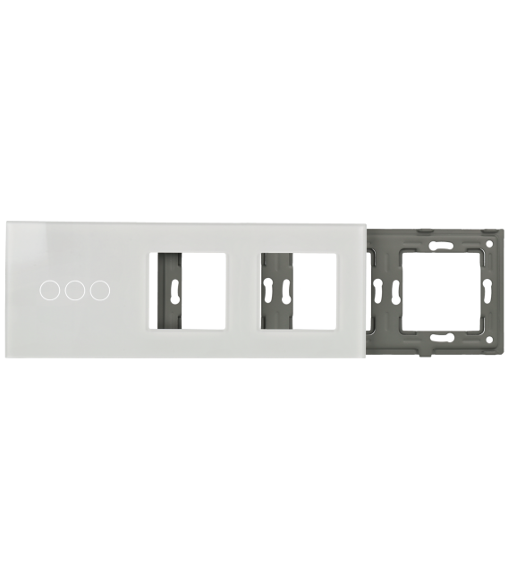 Panel de interruptor con 3 botones y marco para 2 dispositivos 